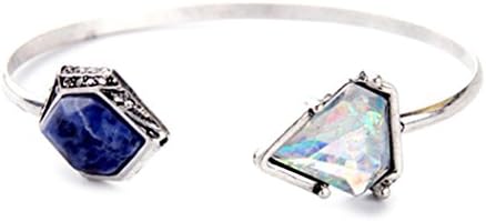 Retro Women's Bangle Personality Geometric-shapes Artificial Gemstones Wrist Bracelet (Style 3)