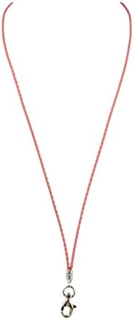 Lanyard Pink 3mm Leather With Natural Edges For ID Badge Phone Dog Whistle Key Ring Holder