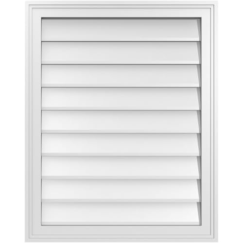 24"W x 30"H Rectangle Surface Mount PVC Gable Vent: Non-Functional, w/ 1-1/2" x…
