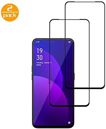 Full Coverage Screen Protector for Oppo F11 Pro, [2 Pack] Film Protector 9H Hardness Anti-Scratch No-Bubble Tempered Glass for Oppo F11 Pro - Black