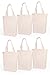 Lily queen Natural Canvas Tote Bags DIY for Crafting and Decorating Reusable Grocery Washable Bag Shopping Bag (Natural - 6 Pack)