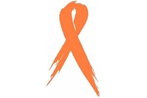 FAVFOUR INC KIDNEY & LEUKEMIA CANCER RIBBON LOGO SYMBOL VINYL STICKERS SYMBOL 5.5" DECORATIVE DIE CUT DECAL FOR CARS TABLETS LAPTOPS SKATEBOARD - ORANGE COLOR