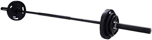 Sportstorm Gym 84"Length,Adjustable Weight 20-110 lbs,Cast Iron Coated by Rubber Olympic-Style Barbell Set