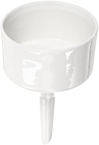 CoorsTek60243 Porcelain Ceramic Buchner Funnel with Fixed Perforated Plate, 320mL Capacity, 160mm Height, 90mm Filter Paper Diameter
