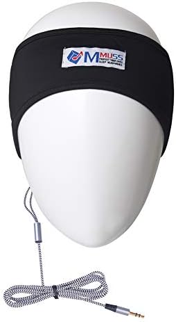 MMUSS Sleep Headphones Stereo Headband with Ultra Thin Speakers.Perfect for Side Sleeper,Sports,Air Travel,Meditation and Relaxation(Black2)