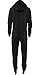 URAQT Unisex Batman Superman Print Hooded Zip Front All In One Piece Onesie Jumpsuit Black