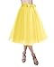 Tulle Skirts for Women Knee Length Long Adult Tutu Layered Short Prom Party Midi Skirt for Girls Yellow L