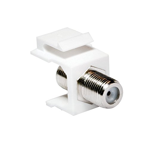 Faconet® Keystone connector F-socket > F-socket, 75 Ohm SAT antenna connection for installation in Keystone panels or junction boxes. White 5 Pieces