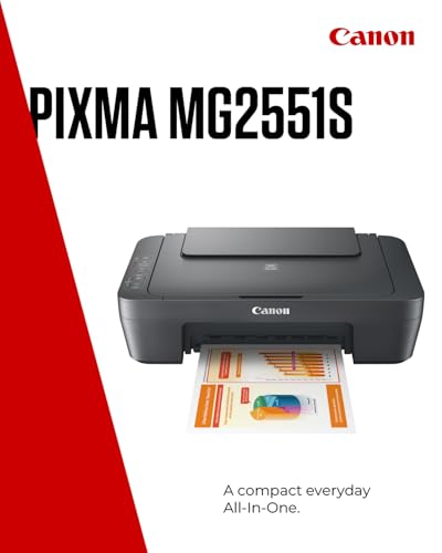 Canon PIXMA MG2551S Series - All-in-One A4 Printers, Copier & Scanner for Home Use | USB Connectivity Only, No WiFi Connection | Energy Efficient Printer Home Printers