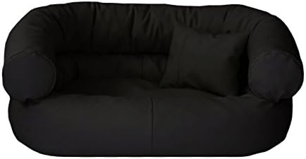 Fergus Synthetic Leather Dog Bed / Sofa, 80 x 100 cm, Large, Black