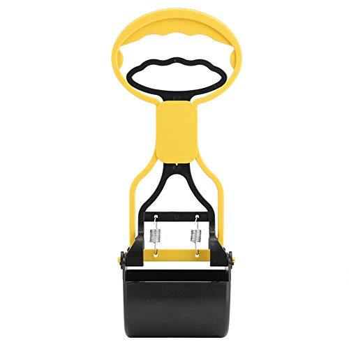 Smandy Long Handle Pooper Scooper for Dogs and Cats - Pet Waste Remover Grabber with Pickup Clip for Indoor Outdoor Use, Easy Cleaning Tool for Pet Poop, Yellow