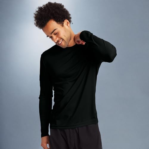 Hanes Men's Long Sleeve Cool Dri T-Shirt UPF 50+, Medium, Pack