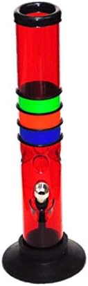 30cm Acrylic Funky Triple Band Ice Waterpipe Smoke Smoking Bong Shisha Pipe Hookah NO Nicotine for Tobacco USE Colour of Pipe May Vary Comes in 1 of 6 Colours