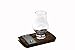 Barrel-Art Barrel Stave Whiskey Bourbon Scotch Coaster with Glass and Galvanized Steel, Dark Walnut