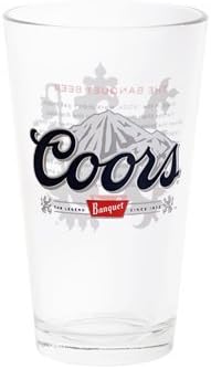 Coors Banquet Beer Signature Pint Glass "History of the Banquet" Glass - Set of 2