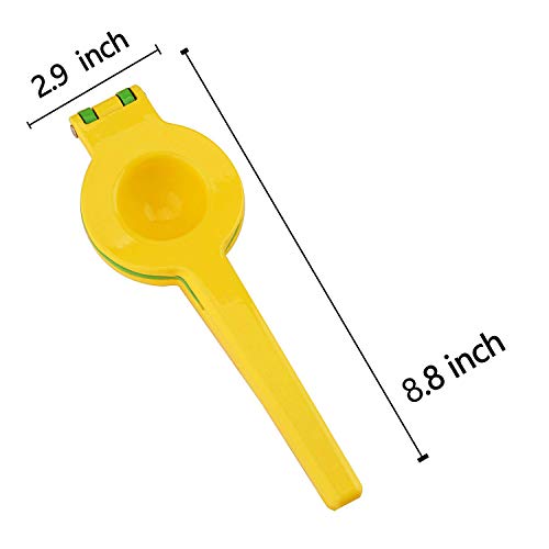 Favson Lemon Lime Squeezer - Premium Quality Metal Manual Citrus Press Juicer Citrus Juicer Aluminum Lime Squeezer Yellow - Thumbnail 3
