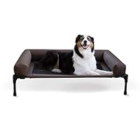 K&H PET PRODUCTS Original Bolster Pet Cot Elevated Pet Bed Chocolate/Mesh, Large