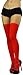 ToBeInStyle Women's Nylon Thigh High Schoolgirl Opaque Stockings - One Size - Red