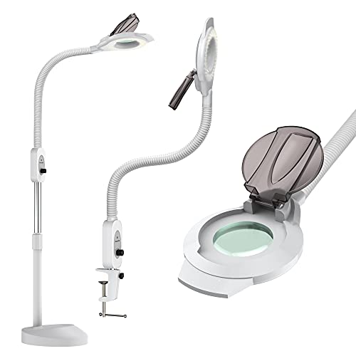 EasyinBeauty LED Magnifying Floor Lamp with Light 2in1 Magnifier