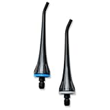 Replacement Tips for Professional Oral Irrigator by ToiletTree Products. Twin Pack (Black)