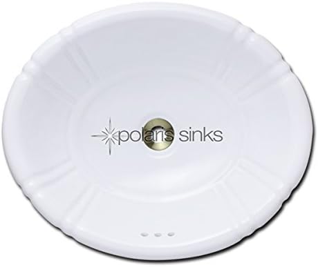 Polaris Sinks P5181OW White Porcelain Vessel / Drop-In Bathroom Vanity Sink by Polaris Sinks