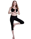 HDE Womens Capri Yoga Pants Fitted Stretch Leggings For Workouts Running