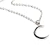 Linana Women's Silver Moon Pendant Necklace Last Quarter + Gift Bag