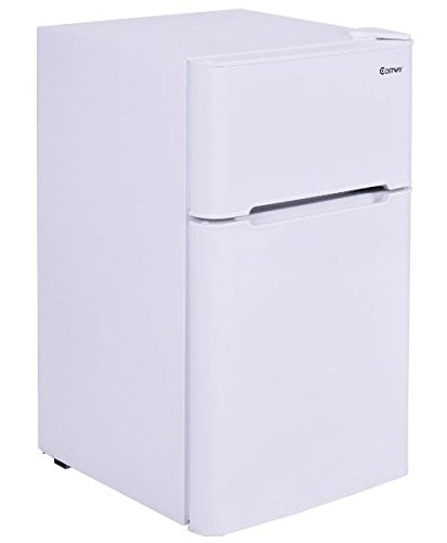 K&A Company Stainless Steel Compact Refrigerator Fridge Door Freezer Mini Beverage Summit 3.2 cu ft. White