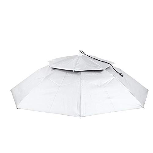 Heitune Große Doppel Faltbare Regenschirm-Hut Breathable Anti-UV-Regen-Kappe for Outdoor Angeln (95cm / 37.4in) – Bild 4