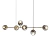 Sputnik Kroonluchter, vintage, hanglamp, metaal, E27, messing, goud, hoogte instelbaar, voor woonkamer, slaapkamer…