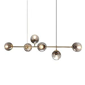 Aanpassing Plafondlamp voor Keuken Eiland Eetkamer, 6 Lichten, Lampen Niet Inbegrepen, E27 Lamp Socket, Moderne Magic…