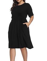 Allegrace vestido de cóctel de manga media con volantes y cuello redondo para mujer