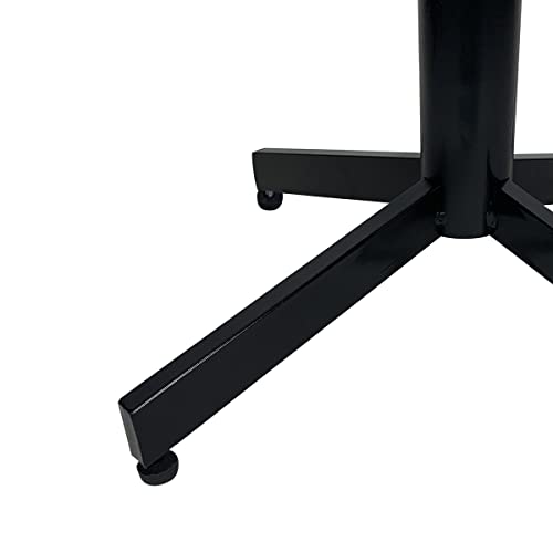 CASA FERRO Mesa para Caféteria o Restaurante para 2 Personas. Ideal para cafetería, Restaurante, bistró.Hechas en México. Pedestal Acero (Mesa Hickory)