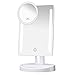 KEDSUM LED Lighted Makeup Mirror, Travel Vanity Mirror with Lights, Lighted Tabletop Mirror with Detachable 5X Magnification Spot Mirror, 180°Adjustable Touch Screen,Batteries or USB Charging