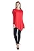 82 Days Women'S Rayon Span Long Sleeves Handerchief Hemline Tunic - Solid