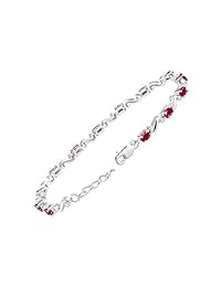 RYLOS Stunning Classic S Style Tennis Bracelet with Oval Shape Gemstone & Genuine Sparkling Diamonds in Sterling Silver .925-13 Gorgeous 5X3MM Color Stones - Adjustable to Fit 7"-8" Wrist