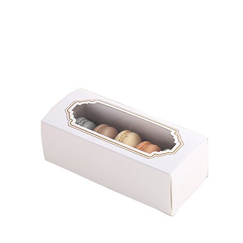 ihomecooker Macaron Boxes for Holds 5 Macarons chocolate biscuit cake (case of 200 ) (5 Macaron)