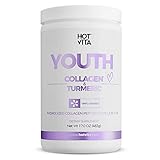 Hot Vita Youth Collagen and Turmeric Powder Peptides - Hydrolyzed, Gluten Free Antioxidant Supplement with Amino Acids for Women's Hair Care, Skin, Nails and Anti-Aging (1 Bottle)