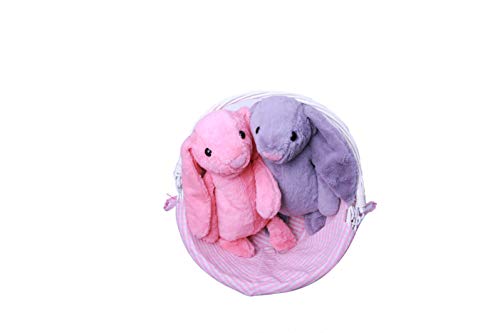 Oypeip Easter Basket Gift Basket Oval Willow Round Wicker Storage Basket With One Drop Down Handle Easter Baskets for Kids Fabric Cotton Linen For Office, Bedroom, Closet, Toys