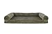 Furhaven Orthopedic Dog Bed for Large Dogs w/ Removable Bolsters & Washable Cover, For Dogs Up to 95 lbs - Faux Fur & Velvet Sofa - Dark Sage, Jumbo/XL