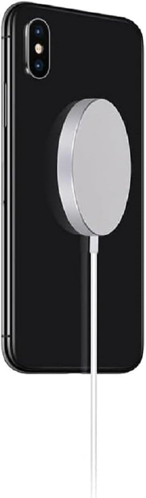 GRUNDIG Magnetic Qi Charger - 15W - Includes USB-C Cable 1 Metre - Protects Against Overcurrent - Compact Design - Silver