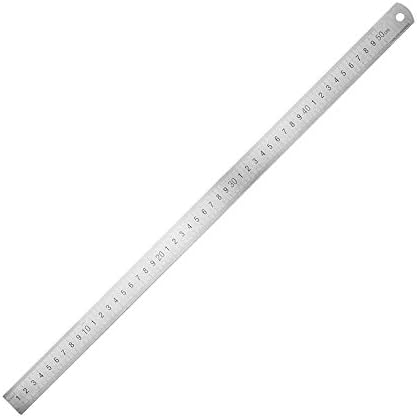 Takestop® Multifunctional Measuring Ruler 1 mm to 50 cm in Metal Steel Markings in Centimetres and Inches Double Scale