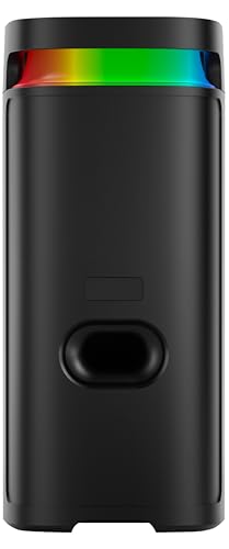 Aiwa Bocina Portátil Bluetooth 5.0 de 60W RMS, Bafle con Doble Woofer 6.5" y Tweeter 2", Sonido Potente, Luces LED, TWS, Radio FM, Entrada Micrófono y Guitarra, Ideal Fiestas y Karaoke AWPOH4D