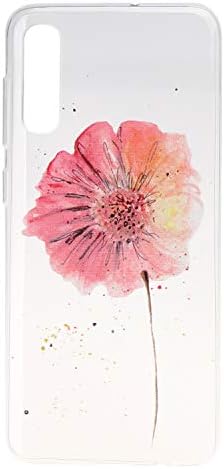 HopMore Case Cover for Samsung Galaxy A70 Silicone Clear with Pretty Design Shockproof Case Protective Cover Transparent Thin Gel Slim Bumper for Girls Woman - Yellow Flower