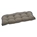 Pillow Perfect Monti Chino Solid Indoor/Outdoor Wicker Patio Sofa/Swing Cushion Tufted, Weather and Fade Resistant, 19