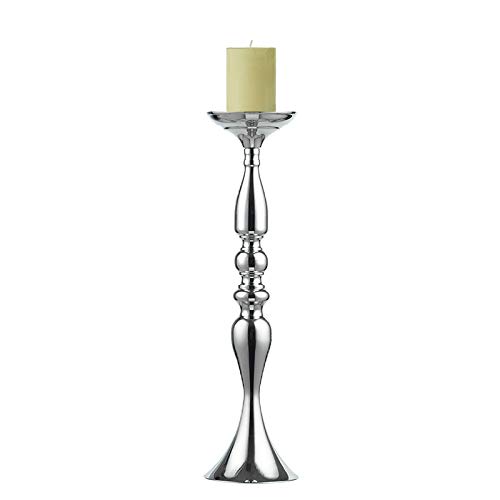 2 Pieces 50cm Height Metal Candle Holder Candle Stand Wedding Centerpiece Event Road Lead Flower Rack (Silver x 2) - Thumbnail 3