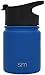 Simple Modern 10 oz Summit Kid's Water Bottle + Extra Lid - Vacuum Insulated Powder Coated Skinny Cute Thermos 18/8 Stainless Steel Flask - Blue Hydro Travel Mug - Twilight