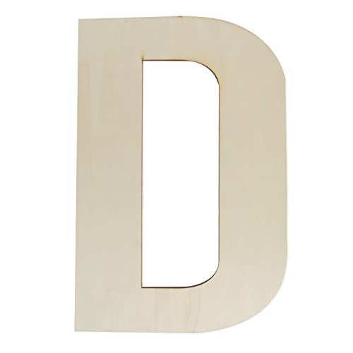 Wooden Letters 12 Inch, Big Wooden Letter D Shapes Cutouts Blank Unfinished Large Wood Alphabet Letters for DIY Crafts Wall Decor Painting Wedding Birthday Party Decoration Room Home Decorations