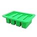 YHSWE 1 Green Silicone Butter Mold Tray with Lid Storage Jar Large 4 Cavities Rectangle Container for Butter Pudding Soap Chocolate Cheesecake Ice Cube Bar