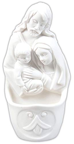 CBC The Holy Family Jesus Joseph Mary Holy Water White Resin Font